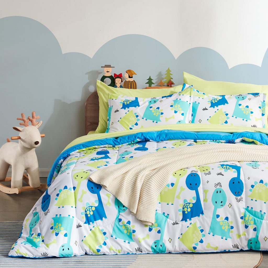 Sleep Zone Kids Bedding Twin Comforter Set - Cute Printed For Boys, Girls, Teens, Super Soft, Fade Resistant, Cute Dino, Twin