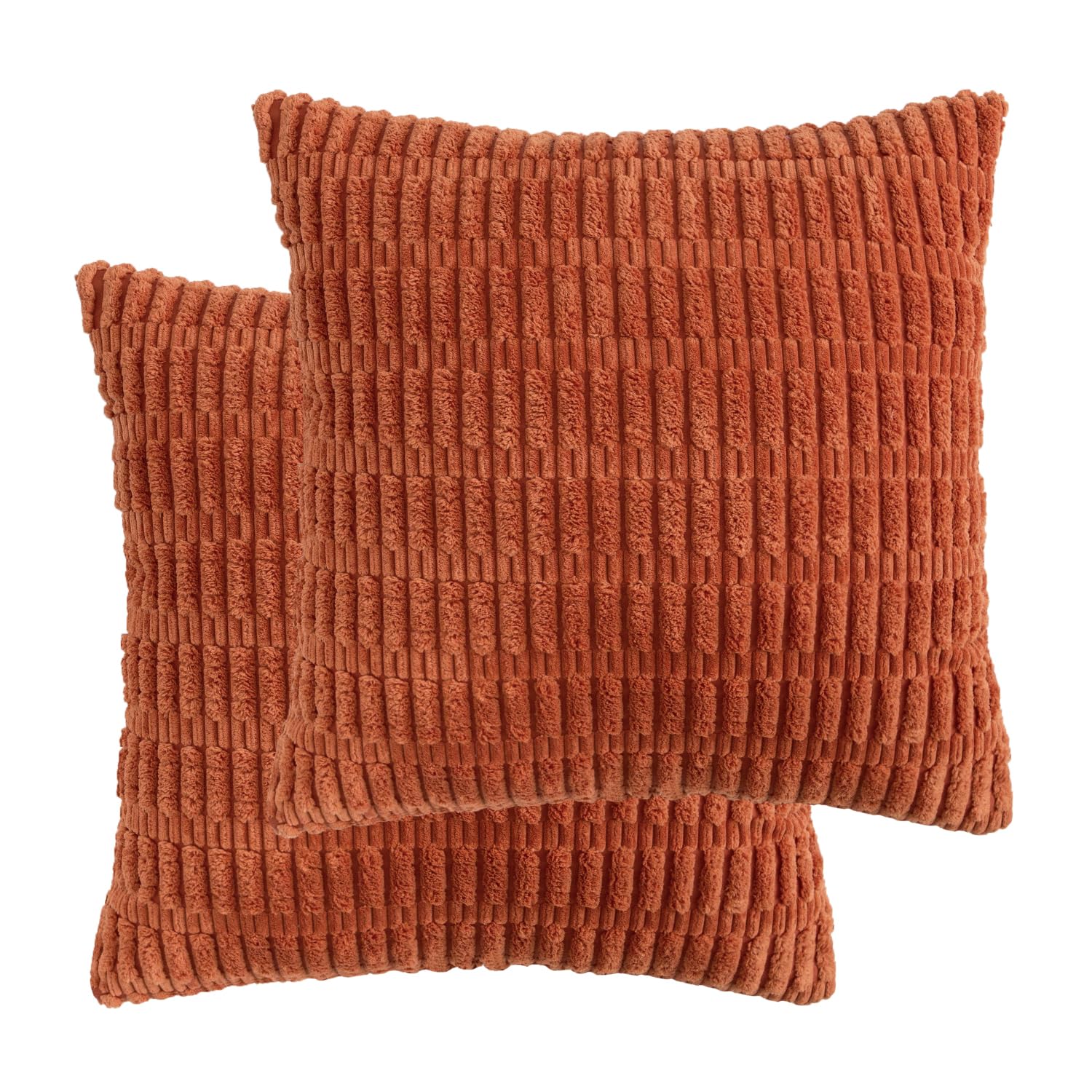 Herayli Corduroy Decorative Throw Pillow Covers, Boho Stripe Soft Square Cushion Case Home Decor For Living Room Couch Bed Sofa,