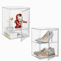 ZLLZUU Super Large Boot Storage Boxes Clear Stackable Storage Bins, 2 Pack XX-Large Shoe Box Organizers with Magnetic Lids, Big 