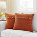 Meekio Set Of 2 Fall Pillow Covers 22 X 22 Burnt Orange Pillow Covers With Coconut Buttons Fall Decorations For Home