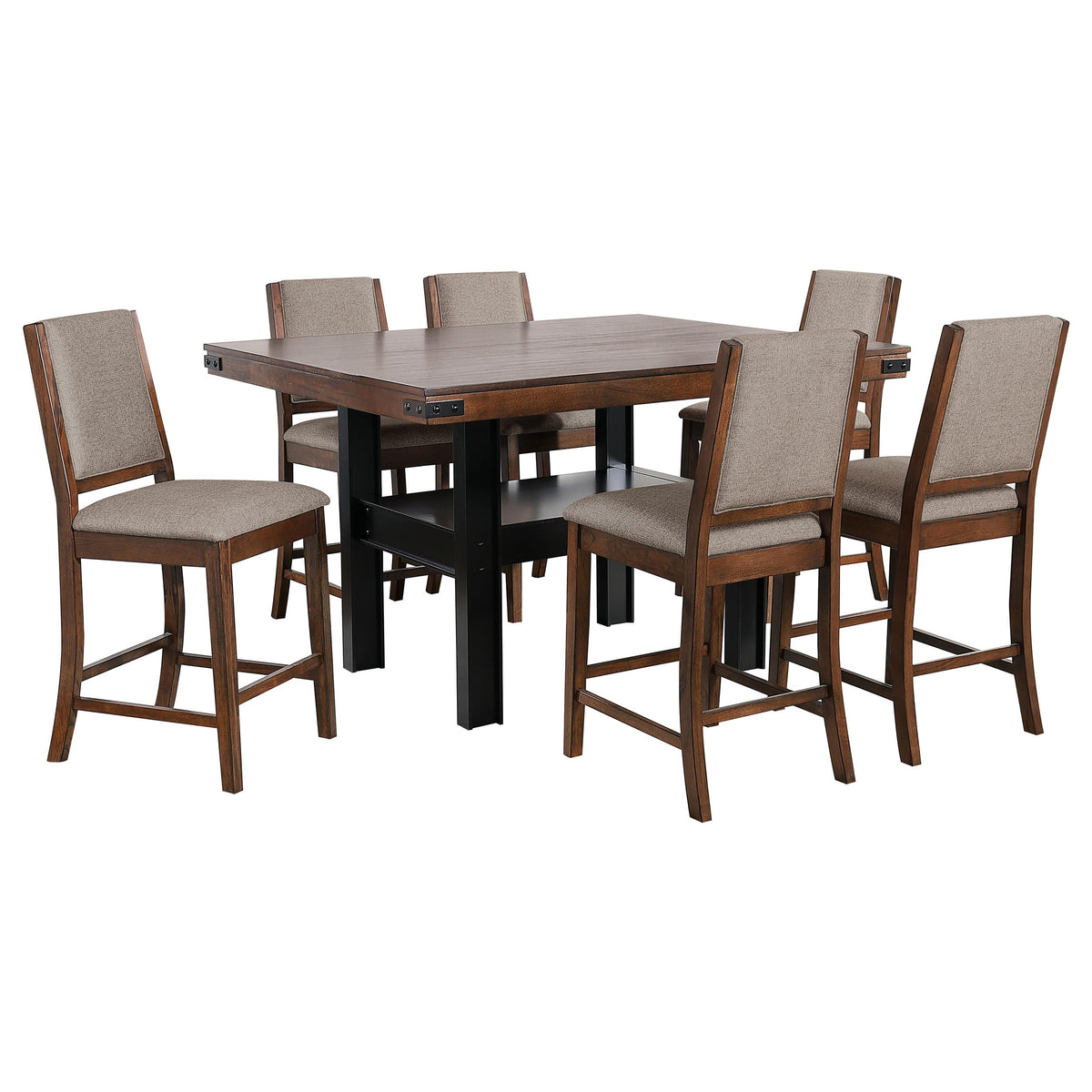 Coaster Home Furnishings Patterson 7-Piece Counter Height Dining Set Mango Oak