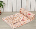 Dream Homme Pure Cotton 240 TC Soft Reversible Printed Lightweight Dohar Single Bed Cotton | Blanket for Summer (Floral Brown)