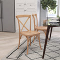 Merrick Lane Bardstown X-Back Bistro Style Wooden High Back Dining Chair in Driftwood
