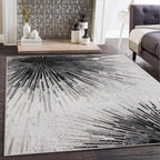 Lahome Modern Black 8 X 10 Area Rugs For Living Room - Washable Non-Slip Backing Large Rug Ultra-Thin Stain Resistant Dining Roo
