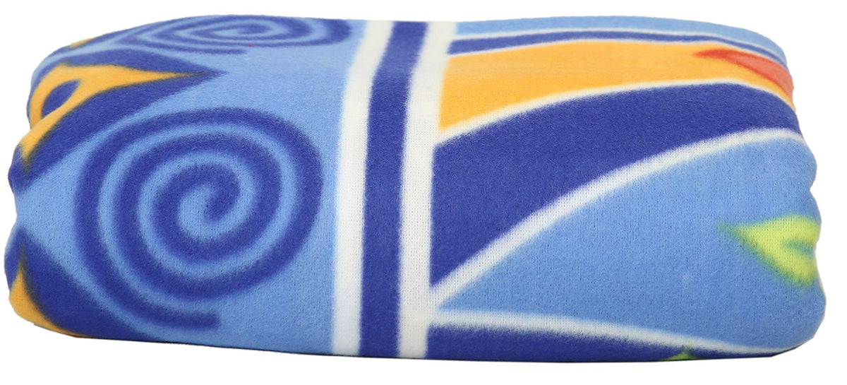Goyals Fleece Double Bed Multicolour Printed Blanket  Set of 1, Lightweight