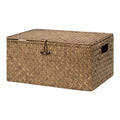 StorageWorks Wicker Basket with Lid, Storage Baskets with Lids, Brown