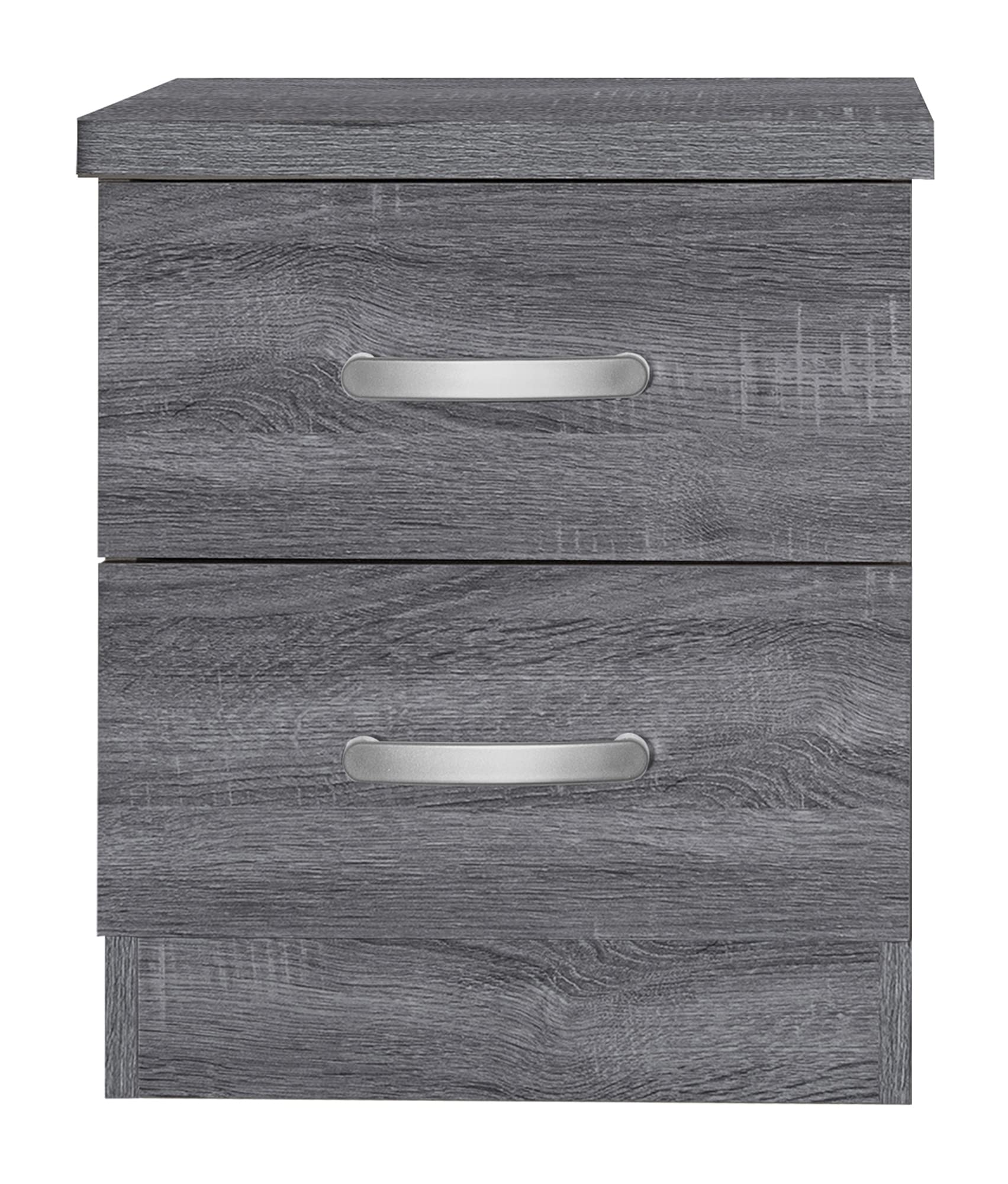 Better Home Products Cindy Faux Wood 2 Drawer Nightstand in Gray