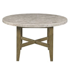 Acme Karsen Round Dining Table in Marble and Rustic Oak