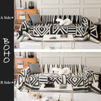 Handontime Boho Sofa Covers For Dogs Black Couch Sofa Covers For 3 Cushion Couch Sofa Beige Chenille Sofa Slipcover Couch Covers For Sectional L Shaped Couch Pets Protector Furniture Covers, 91' X150'