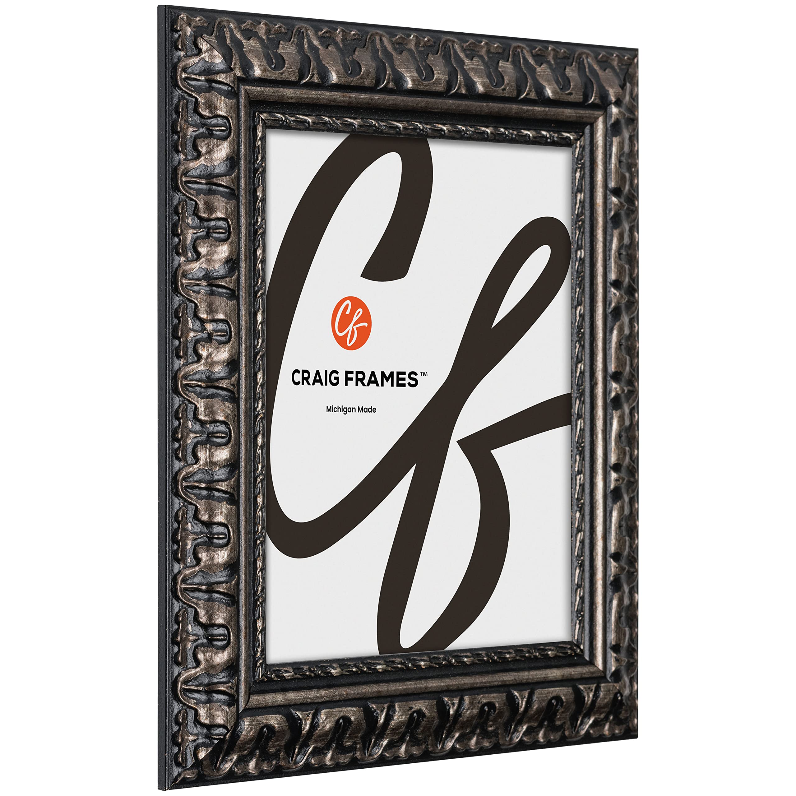 Craig Frames Bravado, 13X16 Picture Frame, Antique Silver