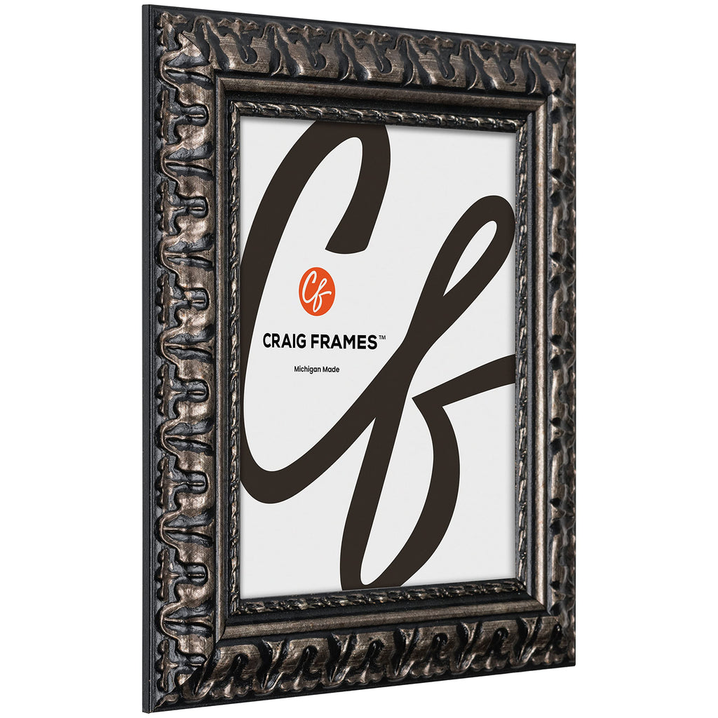 Craig Frames Bravado, 7X10 Picture Frame, Antique Silver