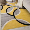 Rugshop Contemporary Abstract Circles Easy Maintenance for Home Office,Living Room,Bedroom,Kitchen Soft Area Rug 33 x 5 Yellow