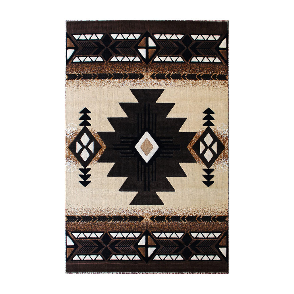 Flash Furniture Mohave Traditional Southwestern Style Area Rug - Rustic Brown Accent Rug - 8' X 10' - Olefin Fibers With Jute Backing