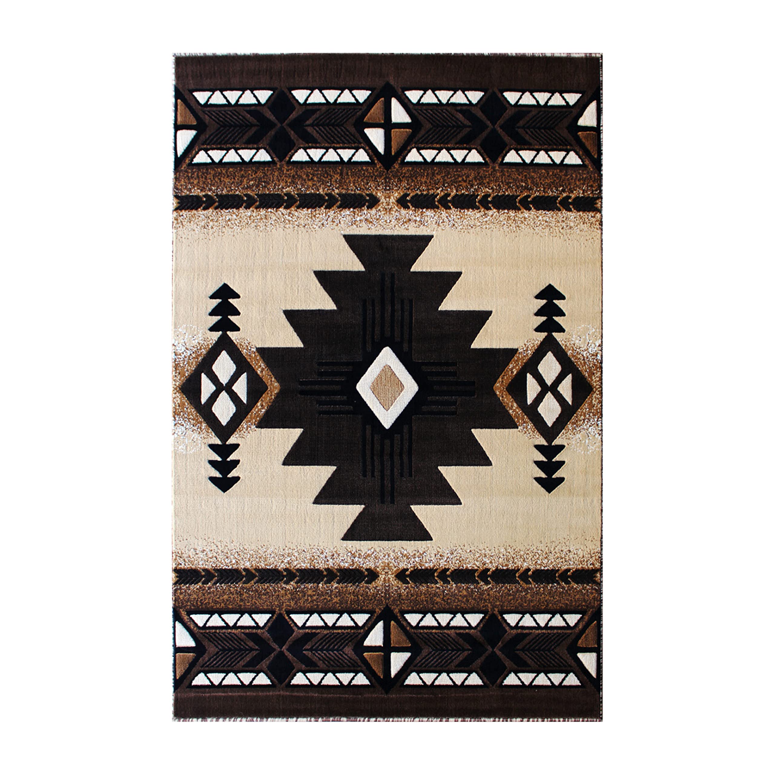 Flash Furniture Mohave Traditional Southwestern Style Area Rug - Rustic Brown Accent Rug - 8' X 10' - Olefin Fibers With Jute Backing