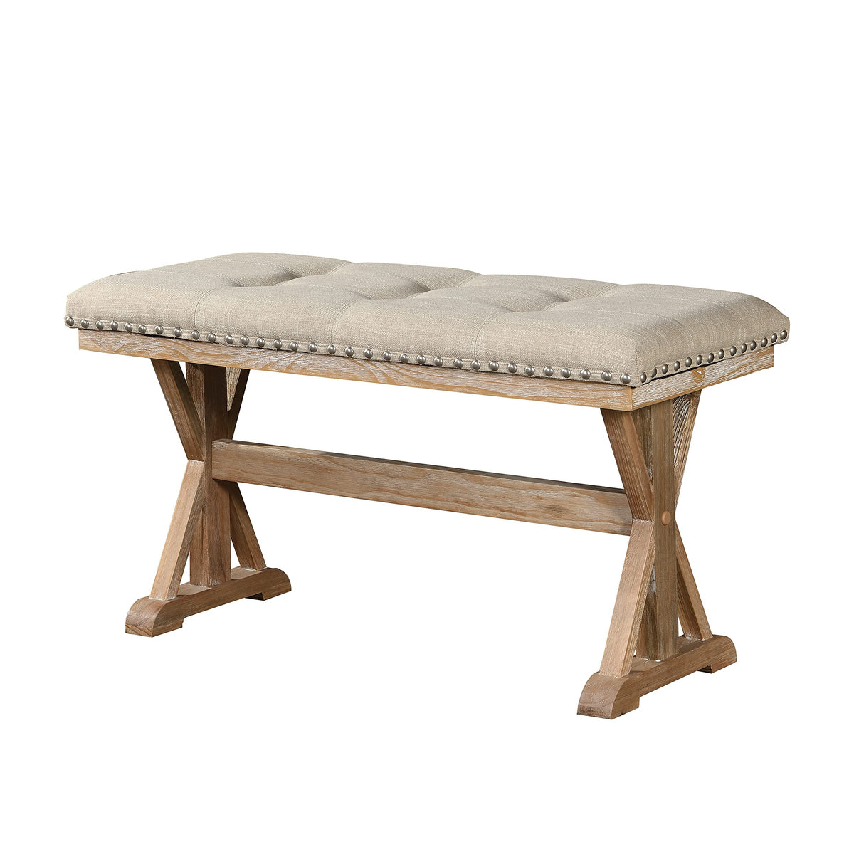 Best Quality Furniture D151-Chb Counter Height Bench, Rustic Wood