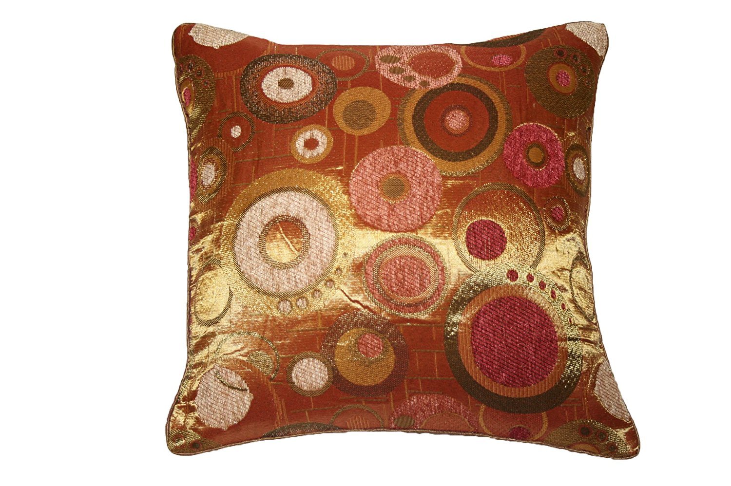 Chenille Candy 18 X 18 Decorative Cushion Cover  Brass