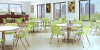 Kfi Seating Kool Series Polypropylene Stack Chair With Perforated Back, Lime Green Finish