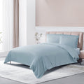 The Cotton & Silk 100% Luxury Long-Staple Cotton Duvet Cover Set - Soft & Breathable, Queen Size, Misty Blue (1 Duvet Cover With