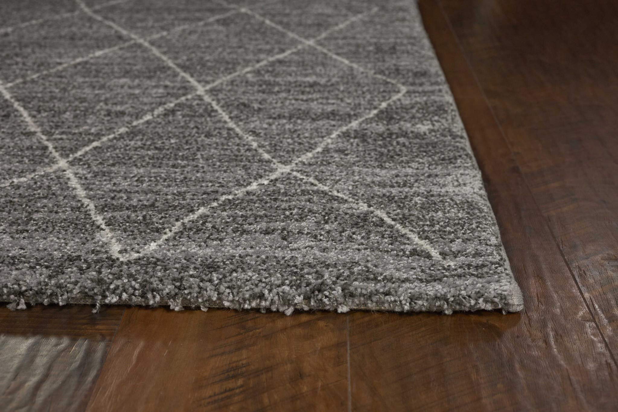 HomeRoots Polypropylene 8'x11' Grey Machine Woven Geometric Indoor Area Rug