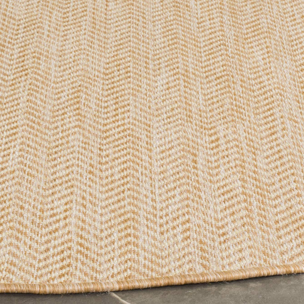 Safavieh Courtyard Collection Area Rug - 4' Round, Black & Beige, Non-Shedding & Easy Care, Indoor/Outdoor & Washable-Ideal For