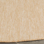 Safavieh Courtyard Collection Area Rug - 4' Round, Black & Beige, Non-Shedding & Easy Care, Indoor/Outdoor & Washable-Ideal For