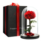 Lovappy Forever Rose - Preserved Eternal Rose In Glass Dome - Beauty And The Beast Rose For Mom - Fresh Flowers For Delivery Pri