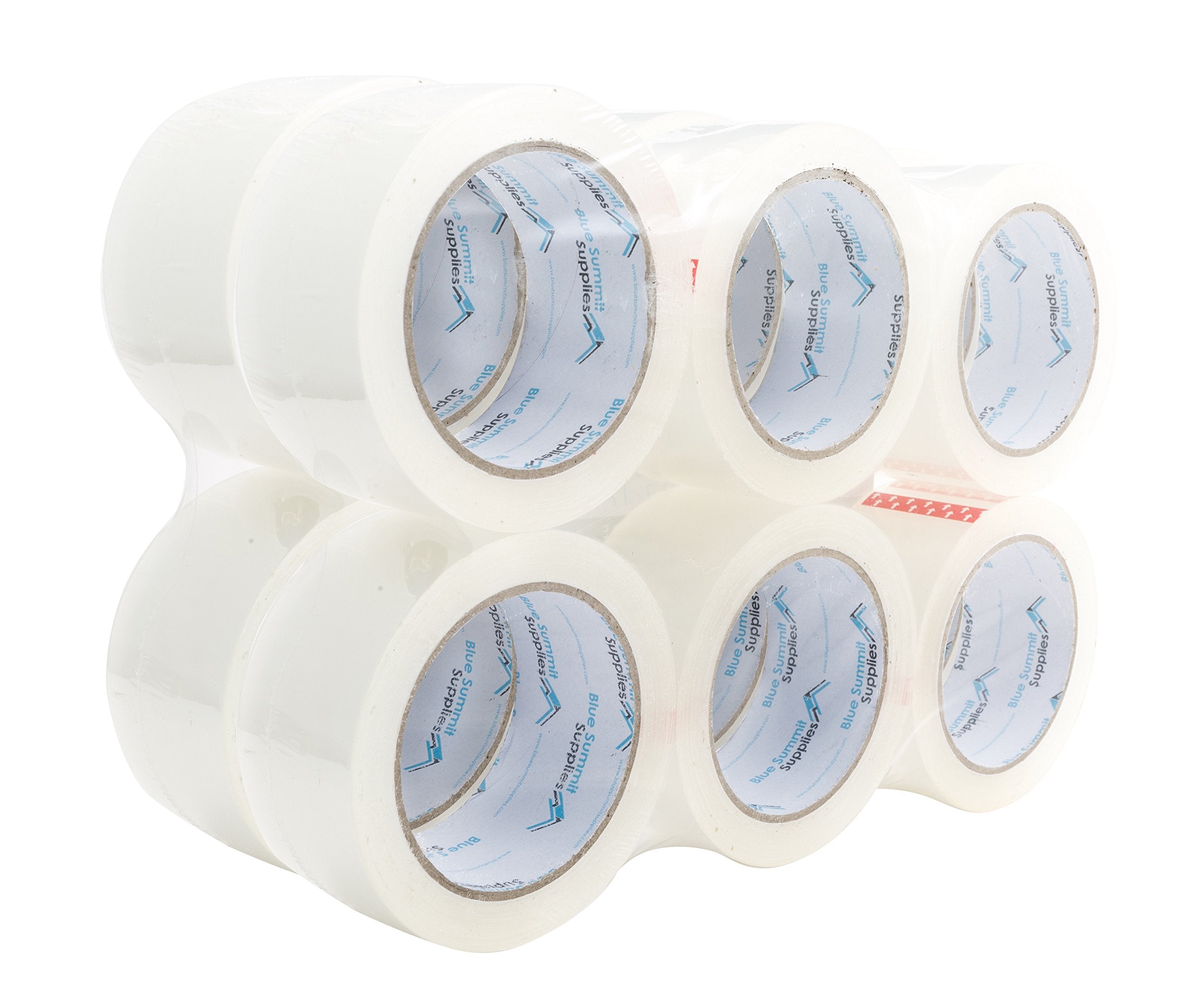 Blue Summit Supplies 12 Pack Heavy Duty Packaging Tape, Clear Packing Tape Designed For Moving Boxes, Shipping, Office, Commerci