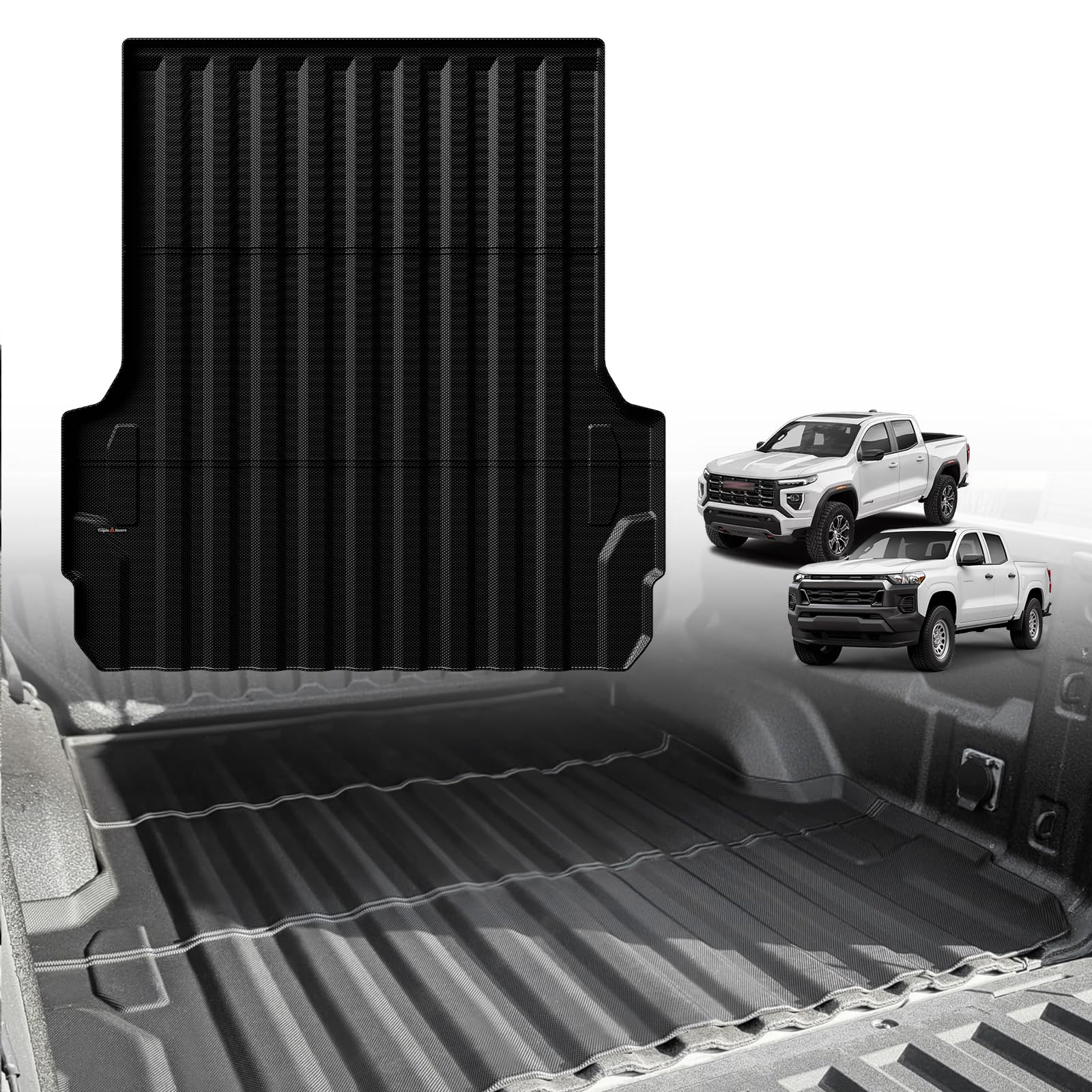 Triplealiners Truck Bed Mat Compatible With 2023 2024 2025 Chevy Colorado/Gmc Canyon Accessories 5Ft Vehicle Perfectly Flush All