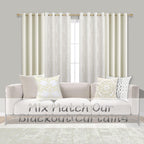 Mrs.Naturall Beige Curtains 42X54 Inches Long For Dining Room 2 Panels Blackout Room Darkening Curtain For Bedroom