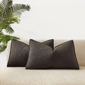 Juspurbet Dark Coffee Boucle Lumbar Throw Pillow Covers 16X24 Inch Set Of 2 For Couch Bedroom Sofa Living Room Decorative Soft T