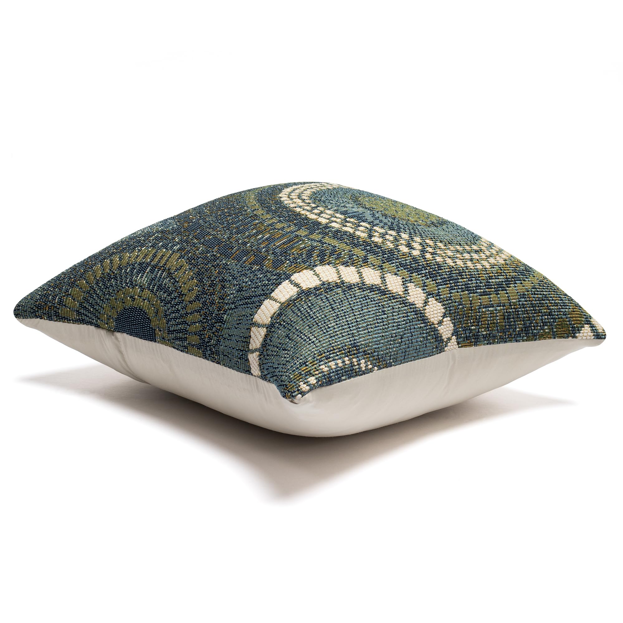 Liora Manne Marina Indoor/Outdoor Power Loomed Easy Care Pillows, 18 X 18-Inch, Circles Azure