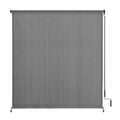 Vicllax Outdoor Roller Shade Fabric For Porch Gazebo, Patio Cordless Blinds Roll Up Shade (7' W X 8' L), Anthracite Grey