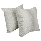 Blazing Needles Square Polyester Jacquard Throw Pillows, 17", Torero Dune 2 Count
