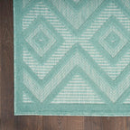 Nourison Versatile Indoor/Outdoor Aqua/Teal 7' X 10' Area Rug, Easy Cleaning, Non Shedding, Bed Room, Living Room, Dining Room, Deck, Backyard, Patio, High Traffic Area (7X10)