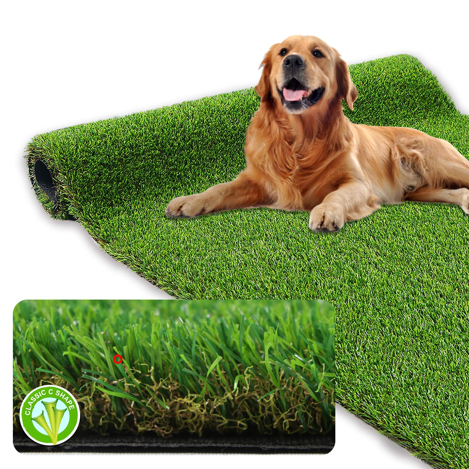 Xlx Turf Thick Artificial Grass Rug Turf 7Ft X 13Ft - Outdoor/Indoor High Drainage Fake Grass Mat For Patio, Yard, 1.38' Pile H