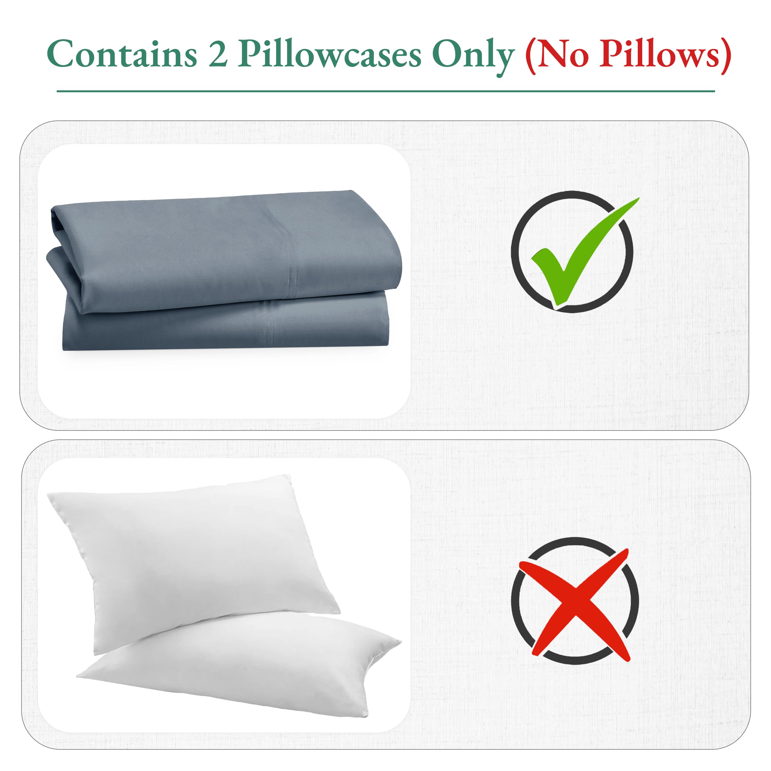 California Design Den Luxuriously Soft Hotel Quality 600 Thread Count, 100% Cotton Set Of 2 Cases, Crisp & Cool Pillowcases King Size Set Of 2, Fits King Pillows (Pastel Blue)