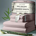 Decolure 100% Organic Viscose Derived From Bamboo Sheets Cal King Size 4Pcs - Ultra Soft & Luxuriously Cooling, 17'' Deep Pocket