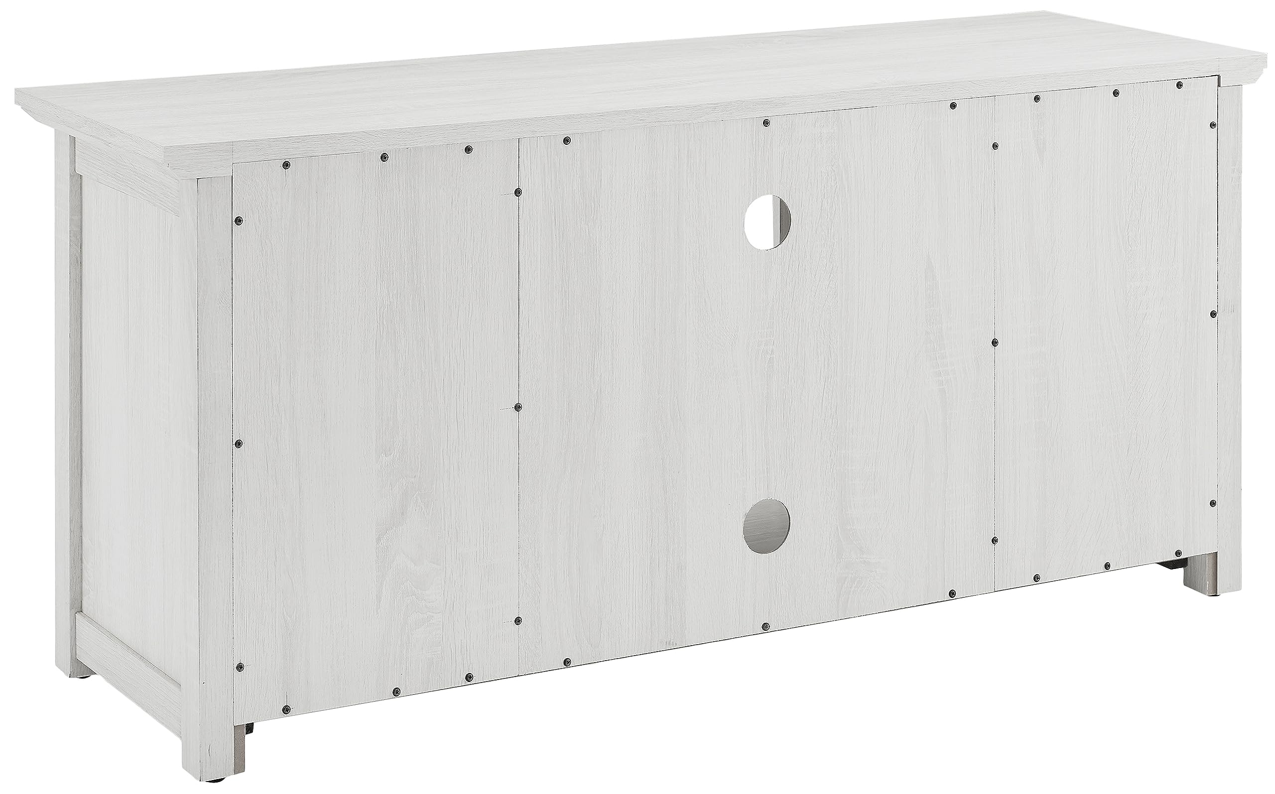 Crosley Furniture Camden Low Profile TV Stand for 50+ inch TVs, Entertainment Center with Storage Shelves, Whitewash