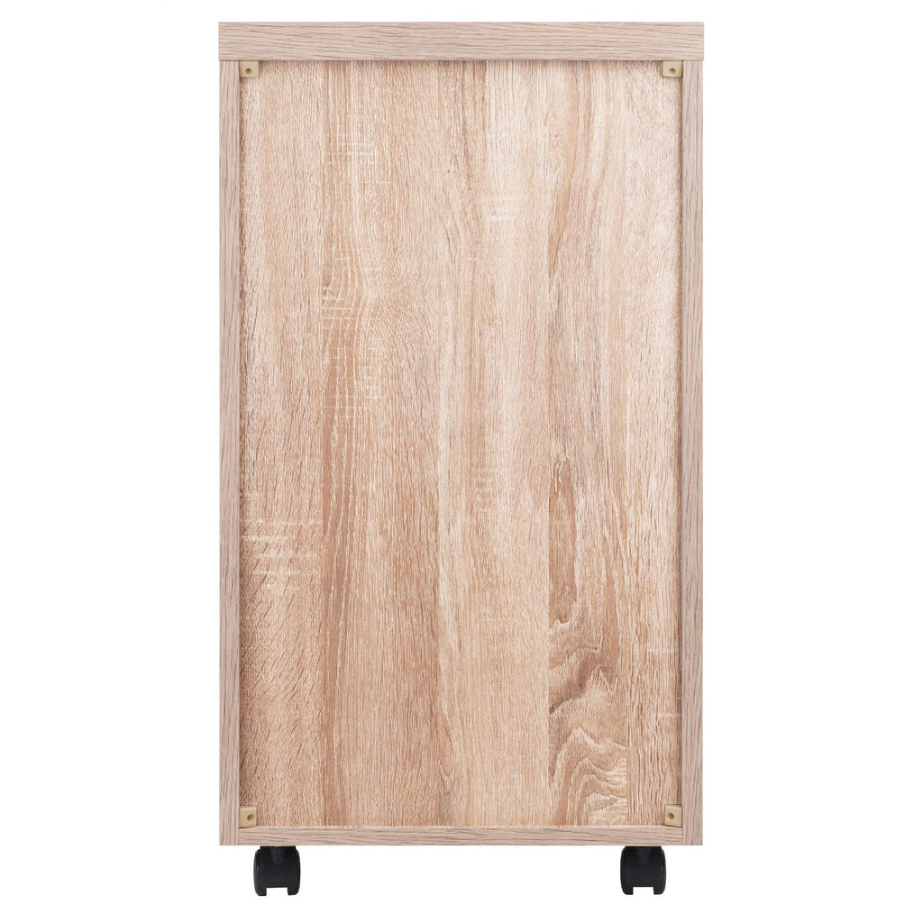 Ergode Kenner Storage Mobile Cabinet | Versatile | Contemporary Design | Easy Mobility | Reclaimed Wood Finish | Linen White Facings | 1-Drawer | Locking Casters (18333-VV)