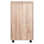 Ergode Kenner Storage Mobile Cabinet | Versatile | Contemporary Design | Easy Mobility | Reclaimed Wood Finish | Linen White Facings | 1-Drawer | Locking Casters (18333-VV)