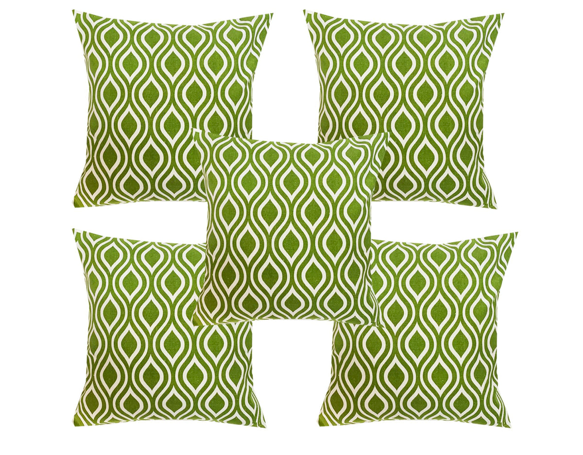 Pink Parrot Green Colour Printed Cotton Cushion Cover Set Of 516X16 Inch