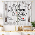 Laifzere Farmhouse Rustic Kitchen Curtains Vintage Fork Spoon Retro Small Short Cafe Window Curtains Barn Country Wooden Wood Pl