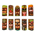 10 Piece Polynesian Party Hand Carved Island Style Wooden Tiki Masks 10 Inch