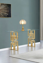 Best Quality Furniture CT238 Console Table, Gold