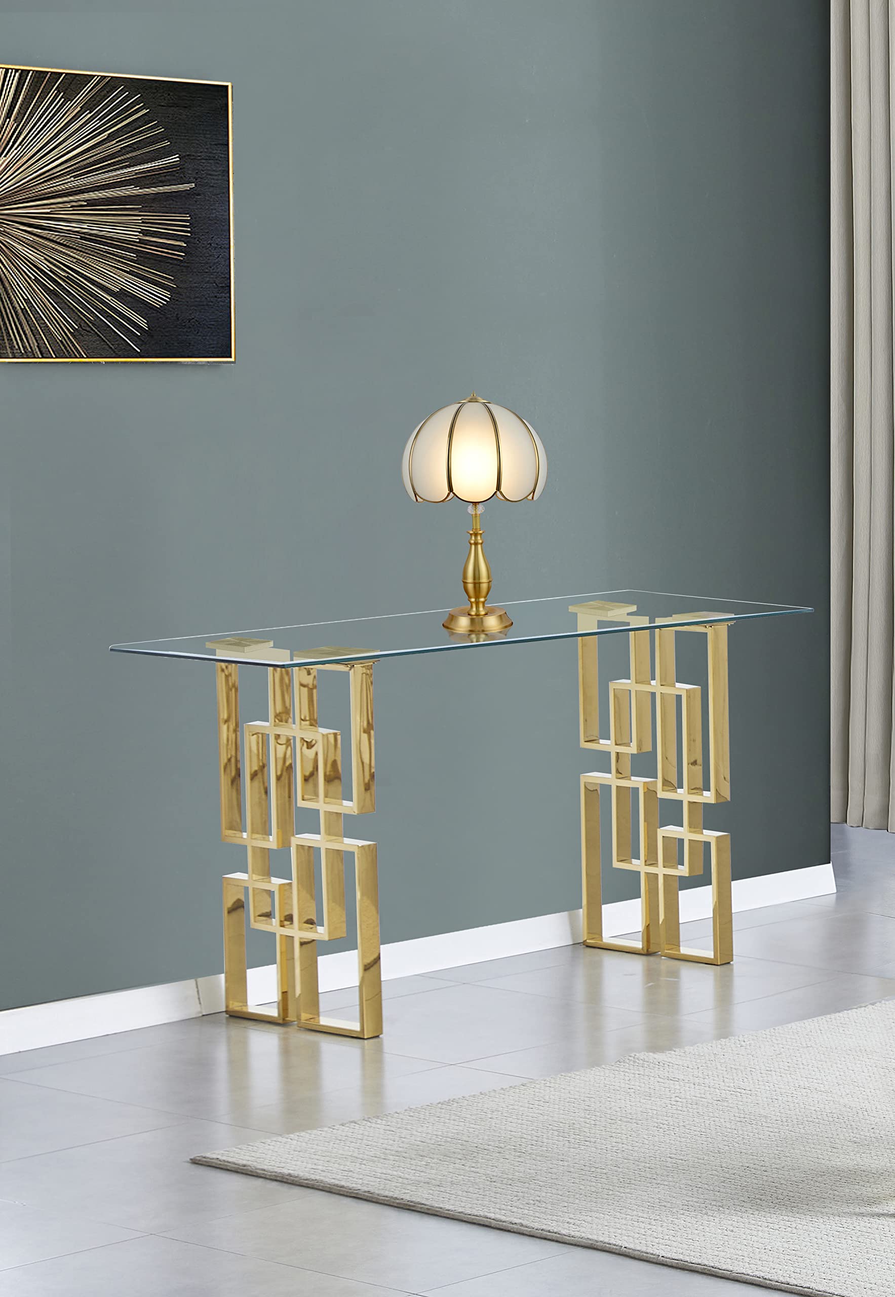 Best Quality Furniture CT238 Console Table, Gold