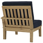 Modway Marina Premium Grade A Teak Wood Outdoor Patio Right-Facing Sofa In Natural Navy