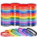 Wehhbtye 48Pcs Star Student Wristbands-8 Color Star Student Silicone Bracelets, Rubber Bracelets For Student Rewards School Clas