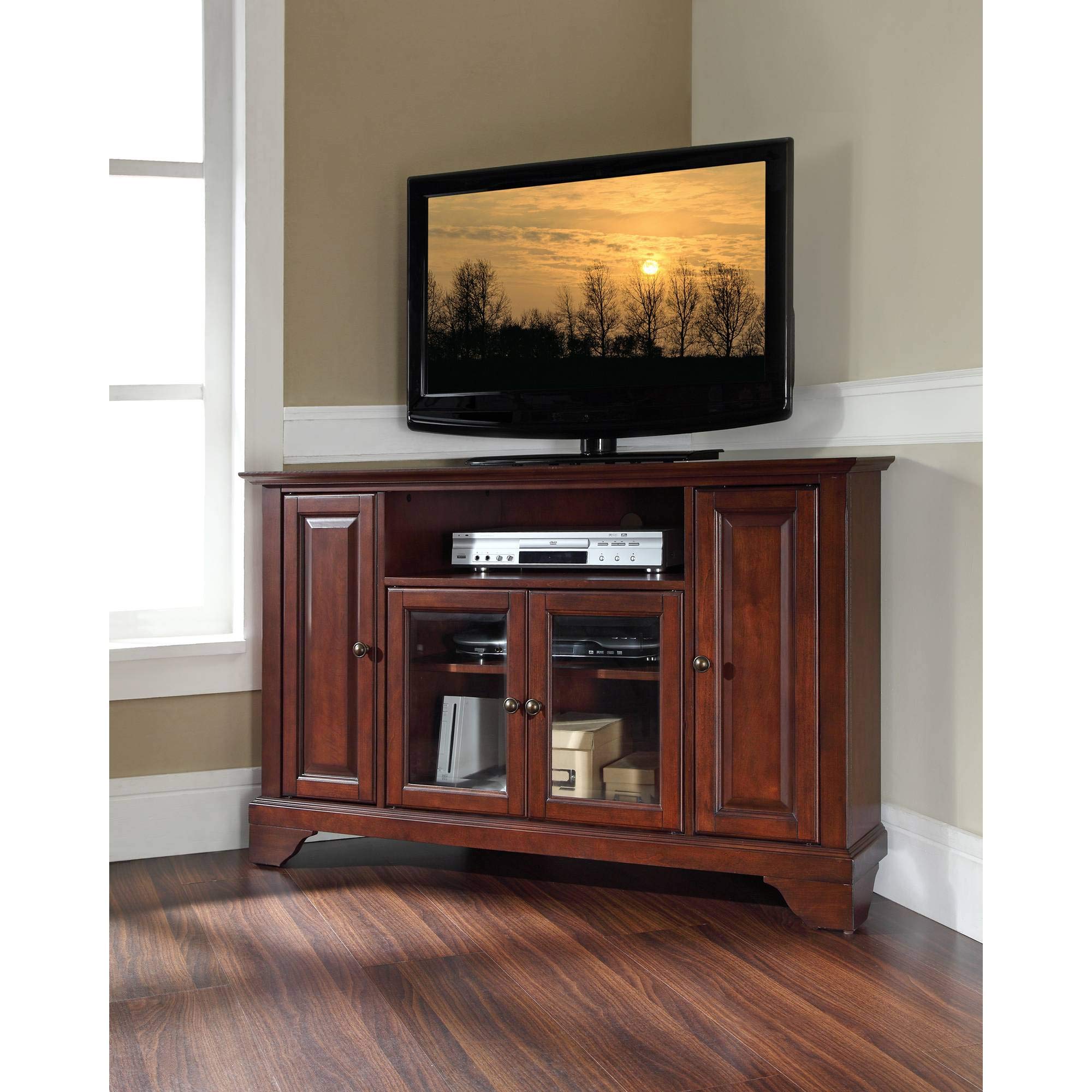 Crosley Furniture Lafayette 48-Inch Corner Tv Stand - Classic Cherry