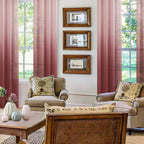 Dwcn Faux Linen Ombre Sheer Curtains - Gradient Semi Voile Grommet Top Window Curtains For Bedroom And Living Room, Set Of 2 Pan
