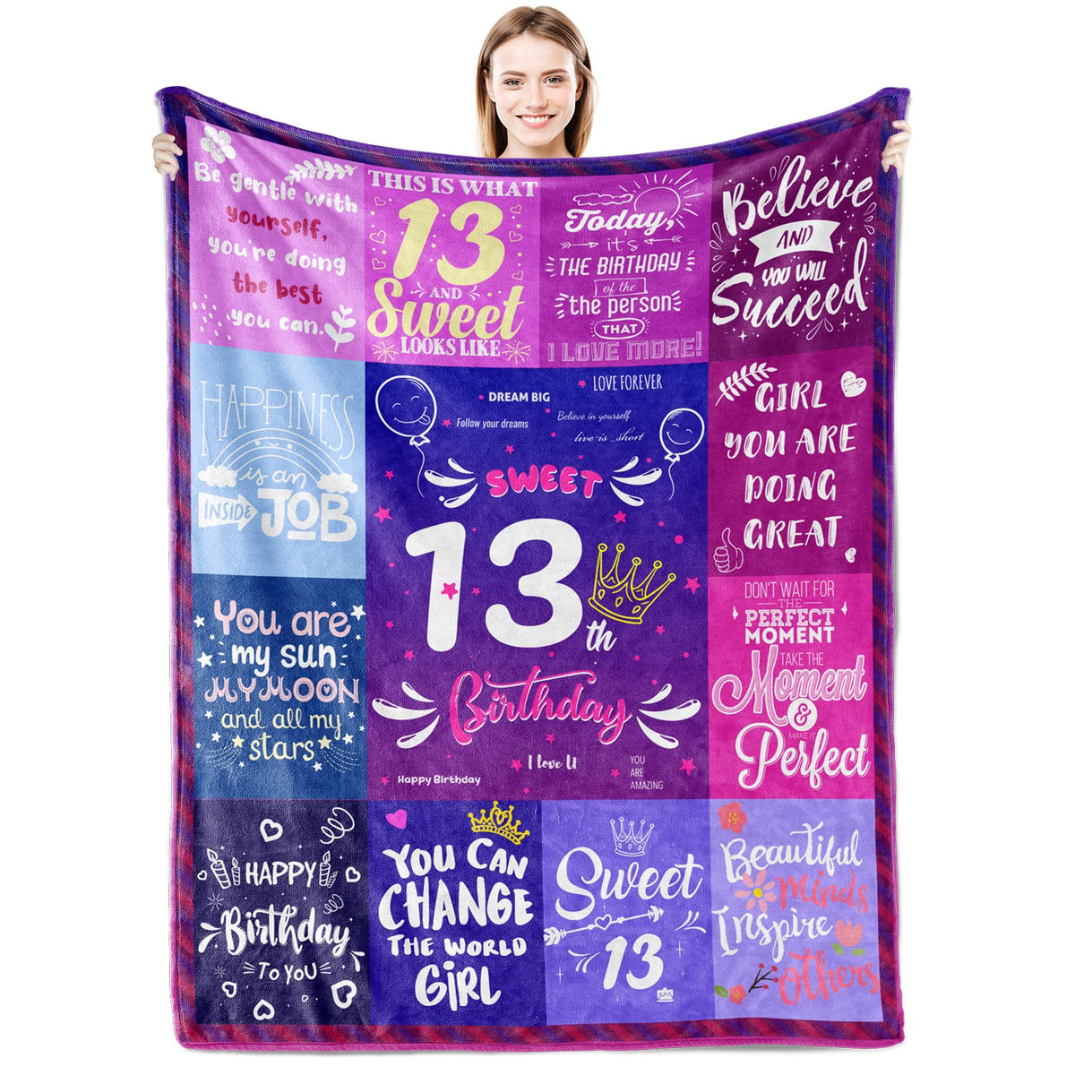 Aisde 13 Year Old Girl Gifts Ideas Blanket 60'X50', Gifts For 13 Year Old Girl, Birthday Gifts For 13 Year Old Girls, 13Th Bir
